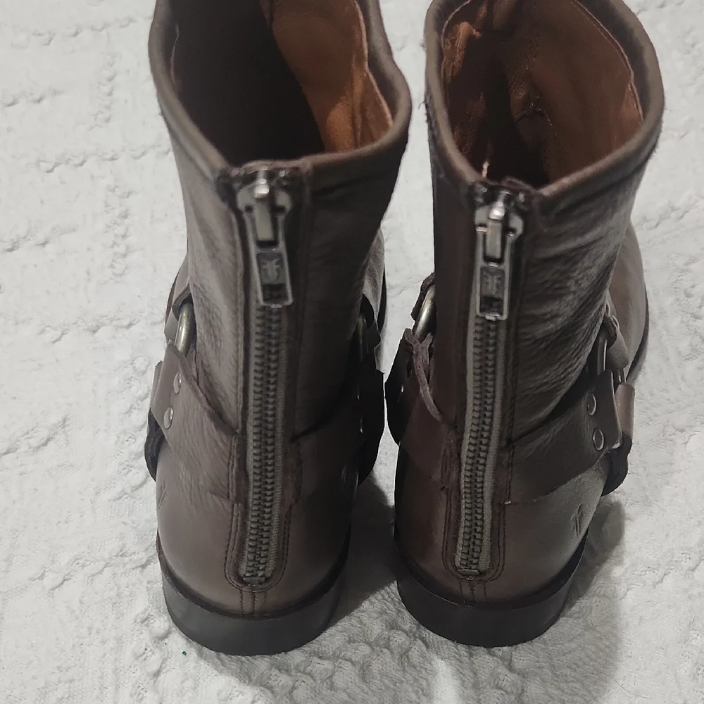 Frye Brown Leather Ankle Boots
